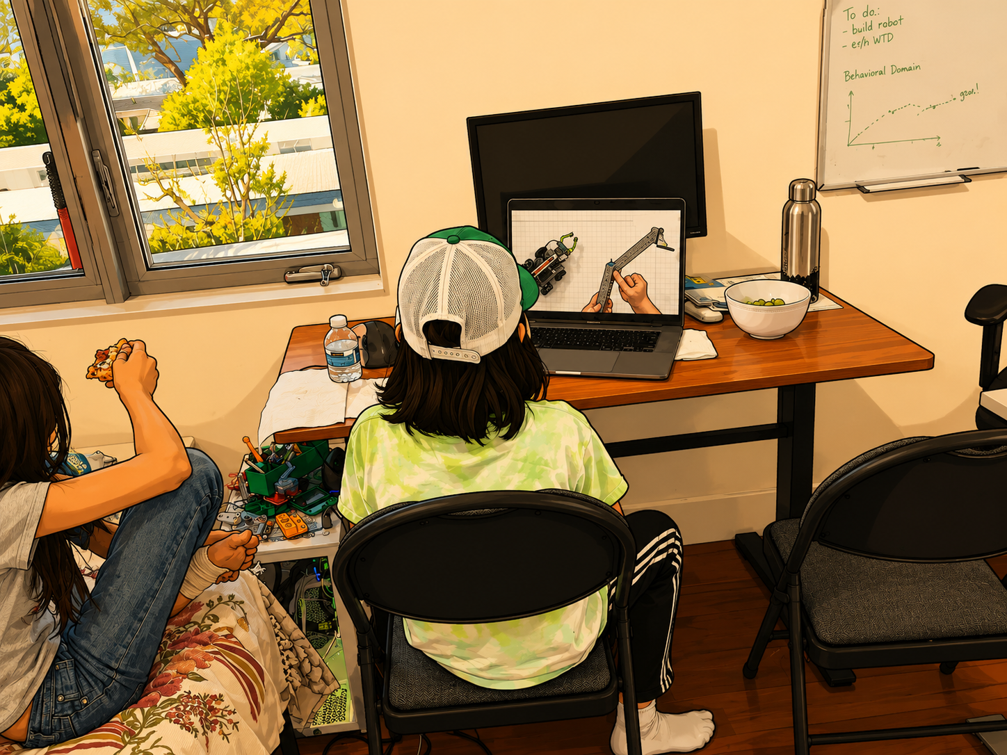 Student watching a clawbot lesson