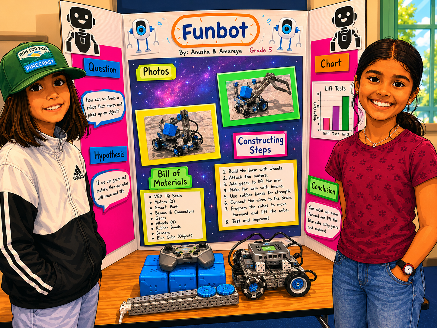 Team FunBot presenting at the Science Fair
